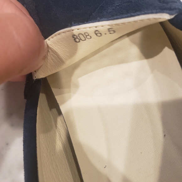 Navy Blue suede driving moccasins womens size 6.5 - Picture 5 of 5